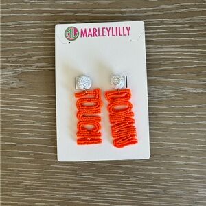 Touch Down Orange Beaded Earring